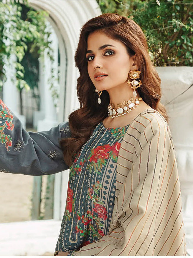 Charizma Masakali Embroidered Leather Unstitched 3Pc Suit MSK3-06