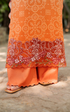 Asifa & Nabeel Meraki Embroidered Lawn Unstitched 3Pc Suit MSSL-02 Peach Sorbet