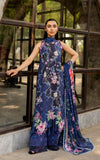 Asifa & Nabeel Meraki Embroidered Lawn Unstitched 3Pc Suit MSSL-04 Indigo Craft