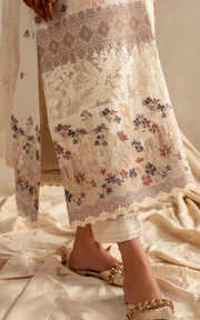 Asifa & Nabeel Meraki Embroidered Lawn Unstitched 3Pc Suit MSSL-09 Cloud Nine