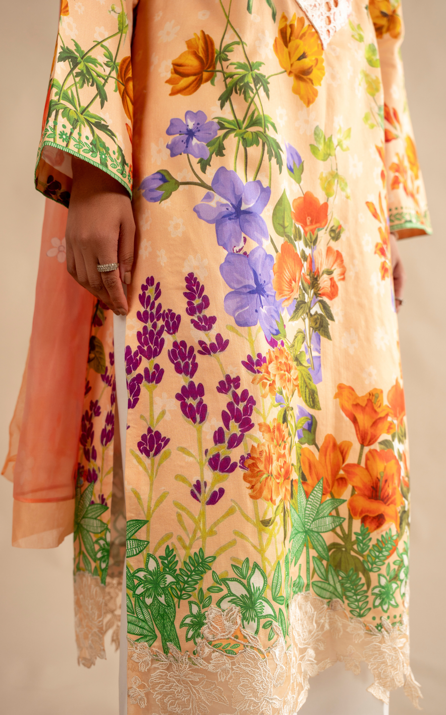 Asifa & Nabeel Meraki Embroidered Lawn Unstitched 3Pc Suit MSSL-11 Marigold Muse