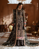 Zevk Mughal Raniya Unstitched Embroidered Organza Dress - Chand Begum