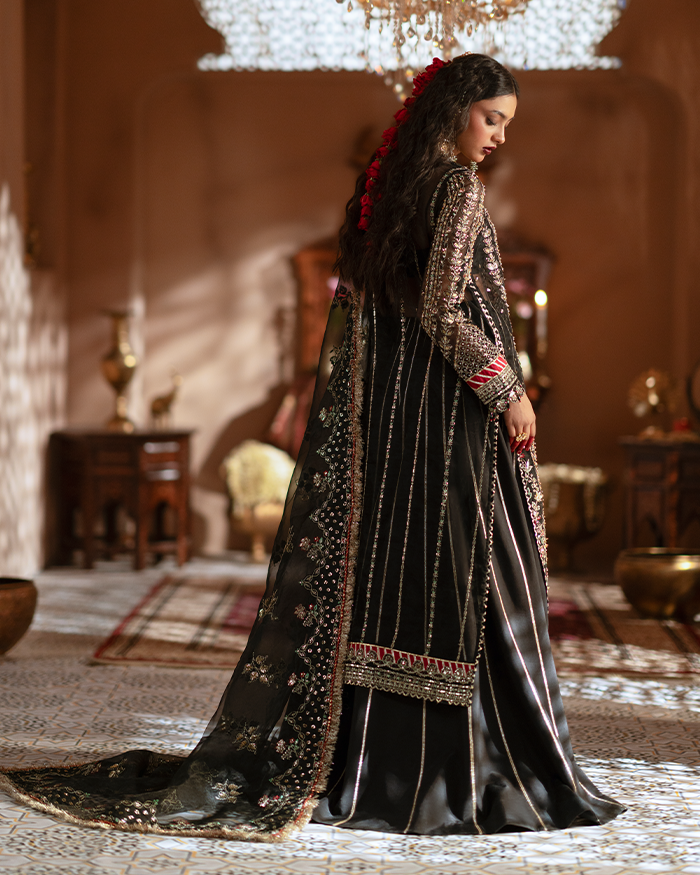 Zevk Mughal Raniya Unstitched Embroidered Organza Dress - Chand Begum
