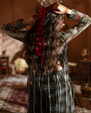 Zevk Mughal Raniya Unstitched Embroidered Organza Dress - Chand Begum