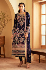 traditional chiffon outfit with embroidered patterns
