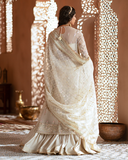 Zevk Mughal Raniya Unstitched Embroidered Organza Dress - Ruhaani Begum