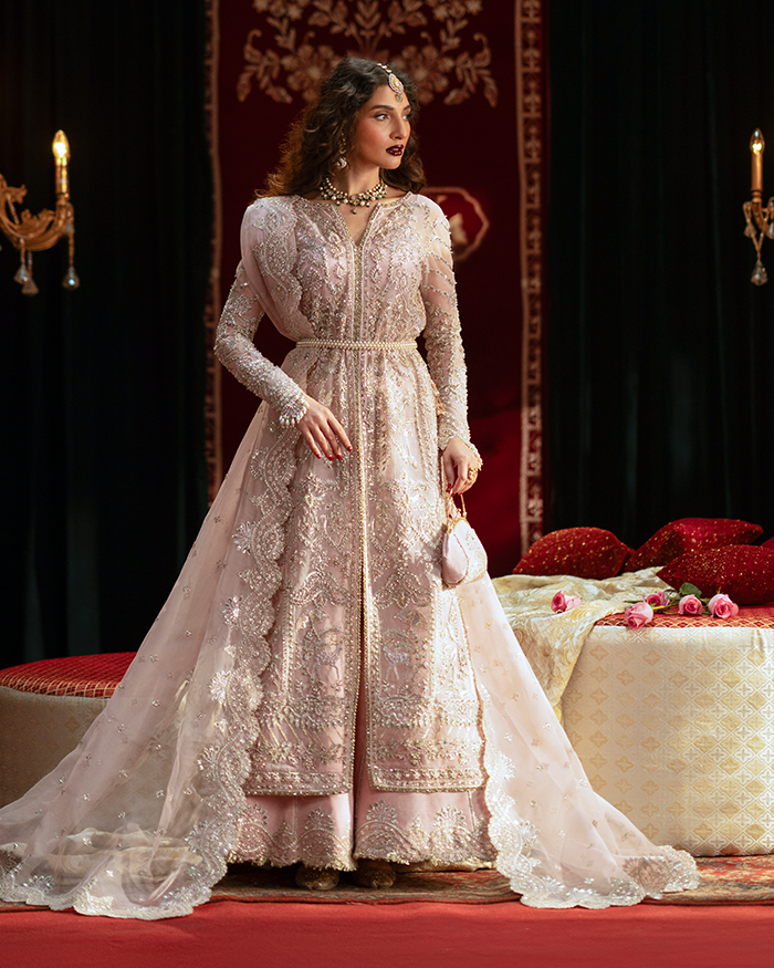 Zevk Mughal Raniya Unstitched Embroidered Organza Dress - Nur Jahan Begum