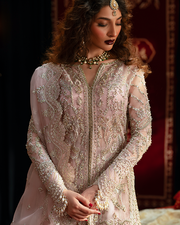 Zevk Mughal Raniya Unstitched Embroidered Organza Dress - Nur Jahan Begum