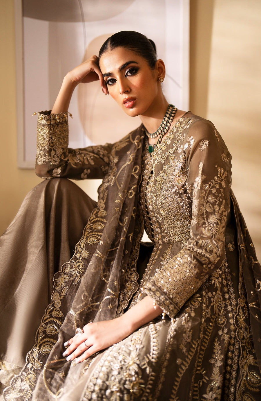 Emaan Adeel Romansiyyah Embroidered Organza Unstitched 3Pc Suit - Yesra