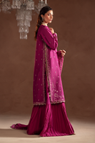 Emaan Adeel Selene Embroidered Raw Silk Unstitched 3Pc Suit - Fiora