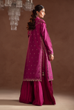 Emaan Adeel Selene Embroidered Raw Silk Unstitched 3Pc Suit - Fiora