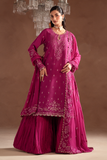 Emaan Adeel Selene Embroidered Raw Silk Unstitched 3Pc Suit - Fiora