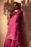 Emaan Adeel Selene Embroidered Raw Silk Unstitched 3Pc Suit - Fiora