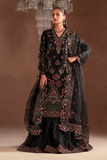 Emaan Adeel Selene Embroidered Raw Silk Unstitched 3Pc Suit - Amarae