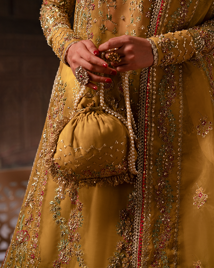 Zevk Mughal Raniya Unstitched Embroidered Organza Dress - Bano Rani