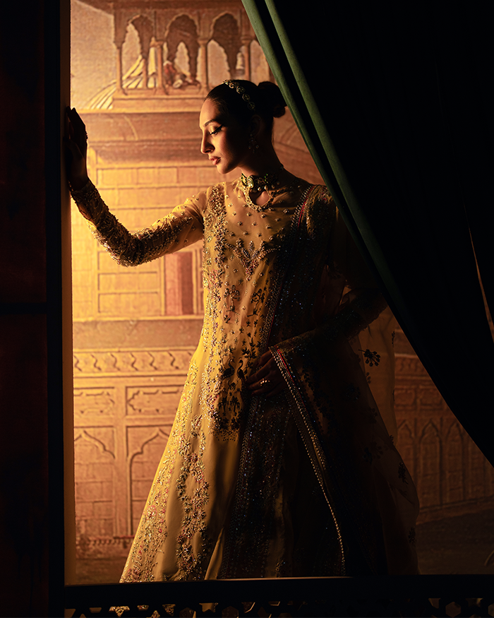 Bago Rani Zevk Mughal Raniya Unstitched Embroidered Organza Dress - Bano Rani