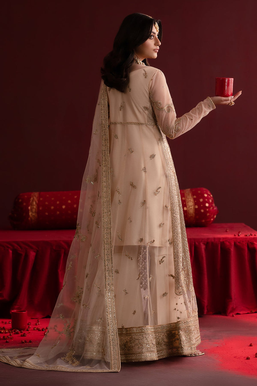 Emaan Adeel Nooresha Embroidered Net Unstitched 3Pc Suit - Safira