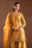 Emaan Adeel Selene Embroidered Raw Silk Unstitched 3Pc Suit - Veloria