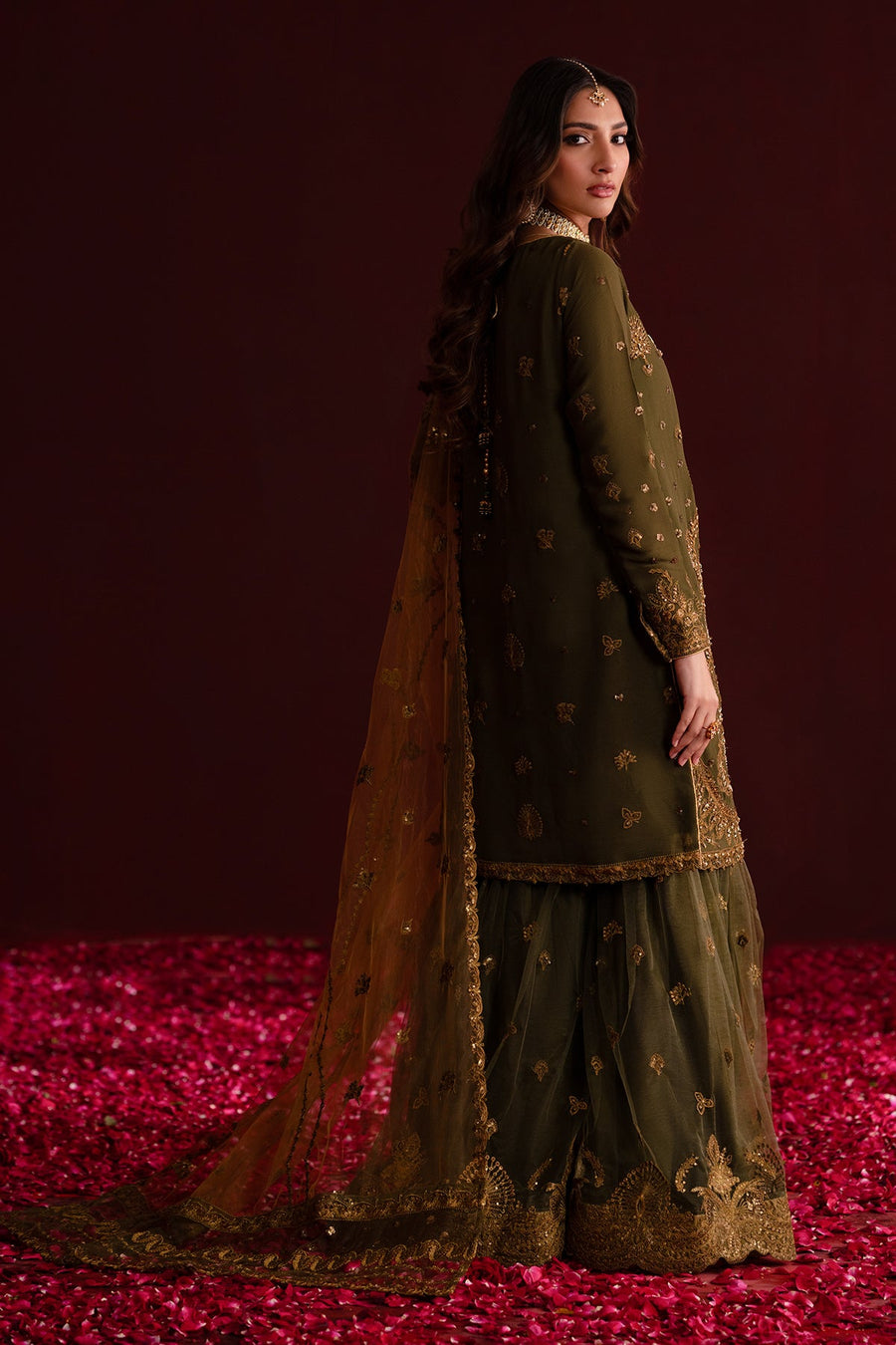 Emaan Adeel Nooresha Embroidered Chiffon Unstitched 3Pc Suit - Sunoora
