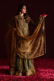 Emaan Adeel Nooresha Embroidered Chiffon Unstitched 3Pc Suit - Sunoora