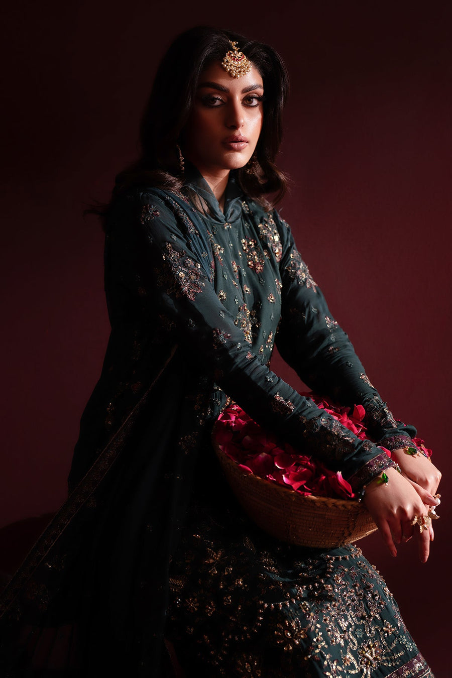 Emaan Adeel Nooresha Embroidered Chiffon Unstitched 3Pc Suit - Kavya