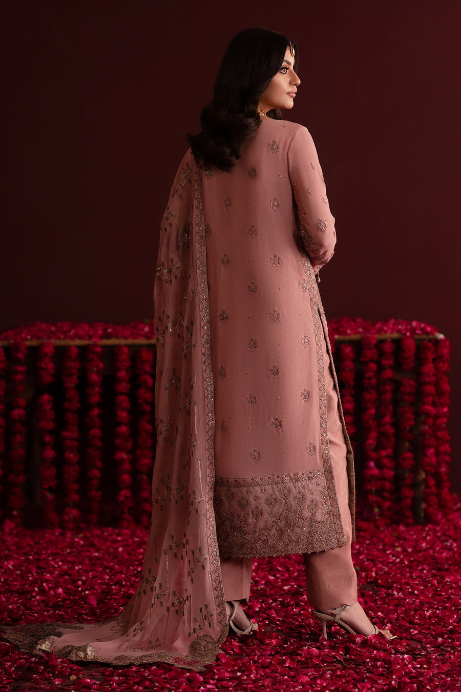 Emaan Adeel Nooresha Embroidered Chiffon Unstitched 3Pc Suit - Shaheena
