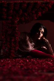 Emaan Adeel Nooresha Embroidered Chiffon Unstitched 3Pc Suit - Shaheena