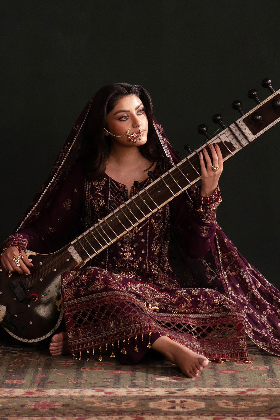 Emaan Adeel Nooresha Embroidered Chiffon Unstitched 3Pc Suit - Jenan