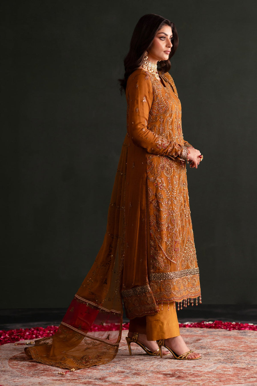 Emaan Adeel Nooresha Embroidered Chiffon Unstitched 3Pc Suit - Zarang