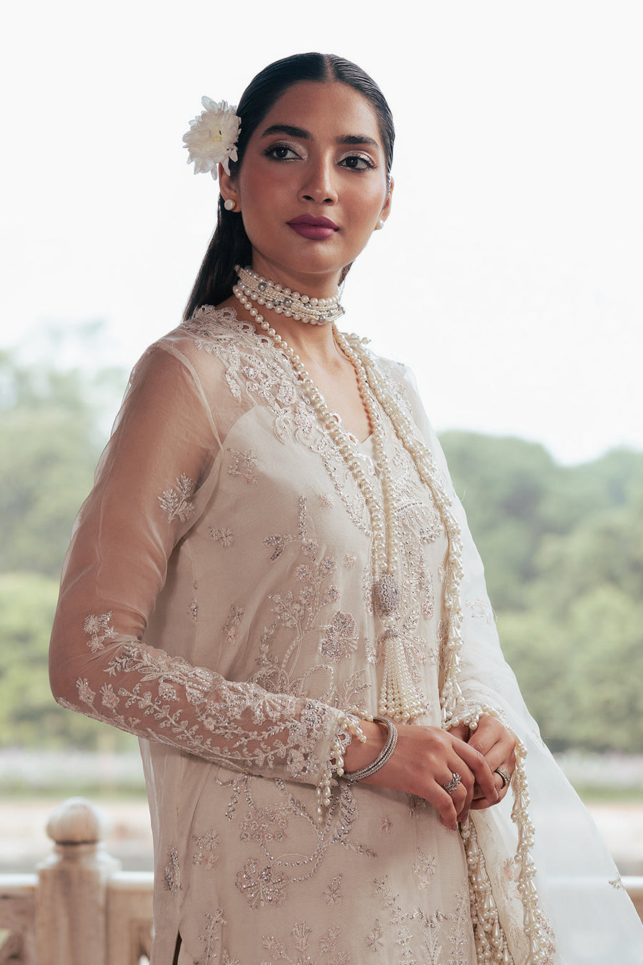 Silsila by Saad Shaikh Embroidered Organza Unstitched 3Pc Suit D-01 Zahria