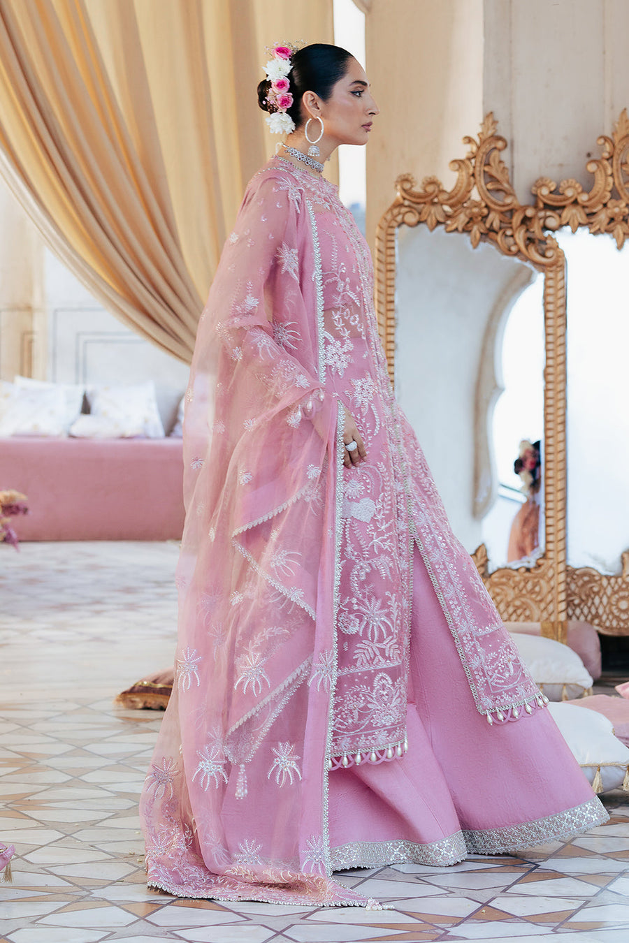 Silsila by Saad Shaikh Embroidered Organza Unstitched 3Pc Suit D-03 Leya