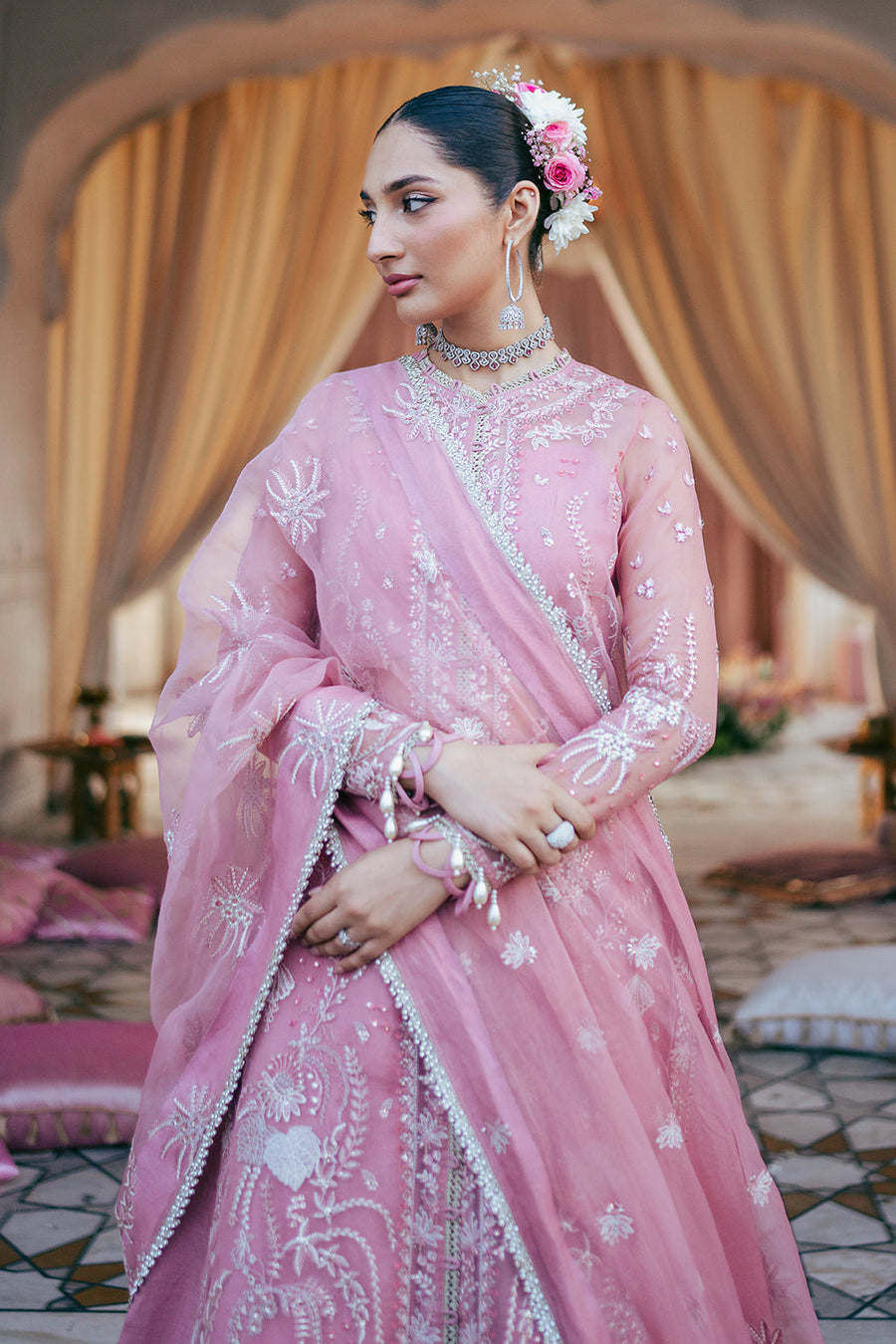 Silsila by Saad Shaikh Embroidered Organza Unstitched 3Pc Suit D-03 Leya