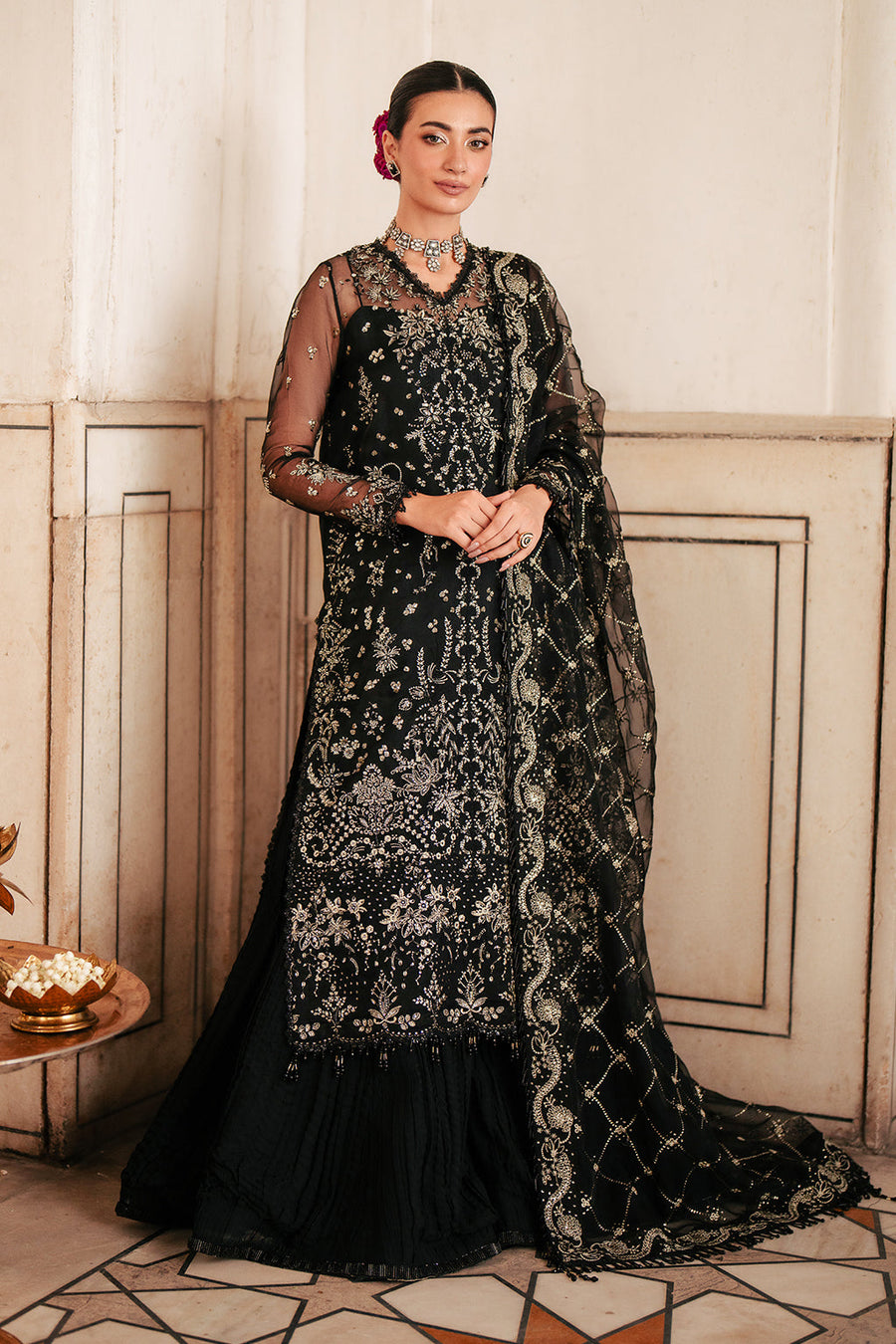 Silsila by Saad Shaikh Embroidered Organza Unstitched 3Pc Suit D-04 Amaya