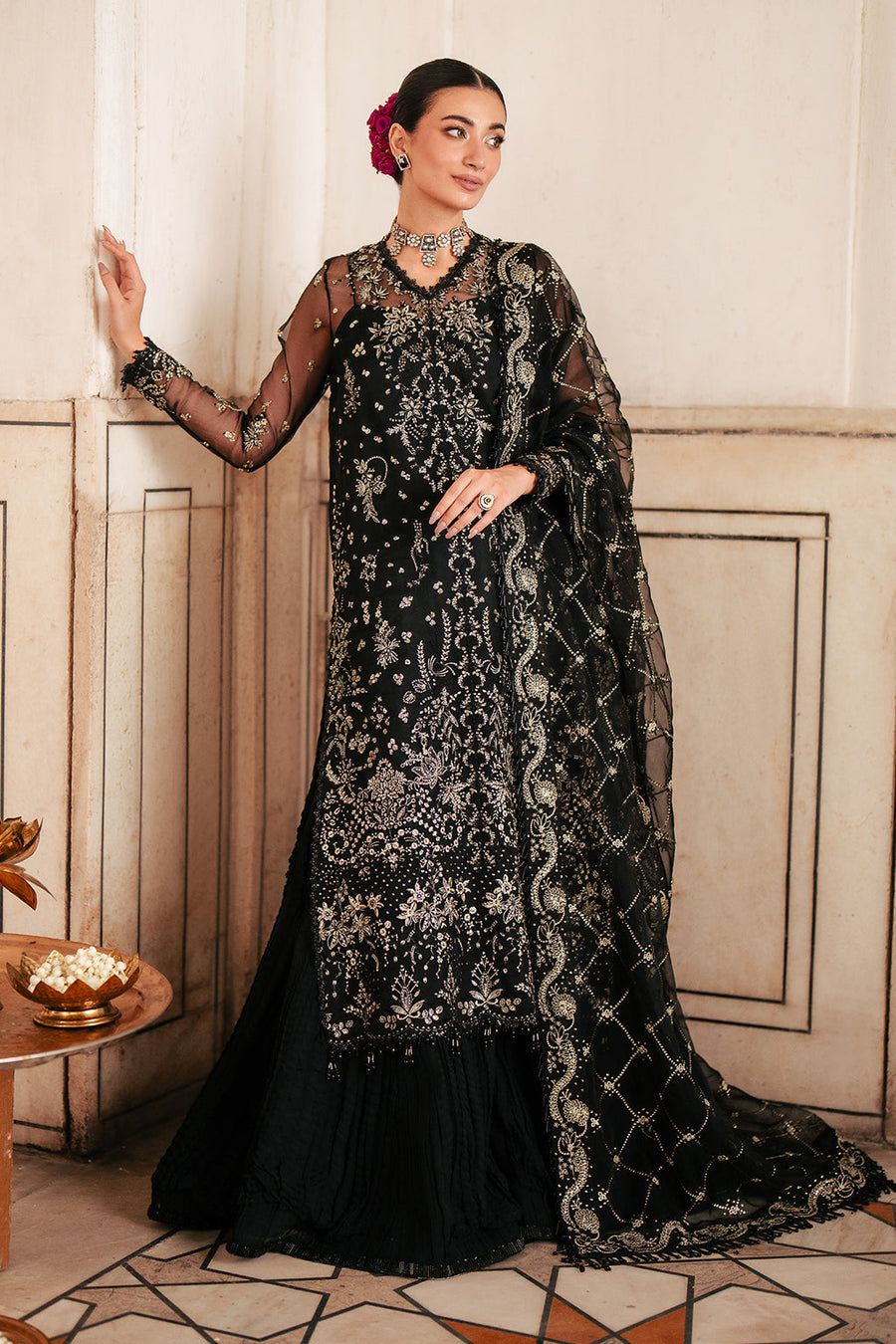 Silsila by Saad Shaikh Embroidered Organza Unstitched 3Pc Suit D-04 Amaya