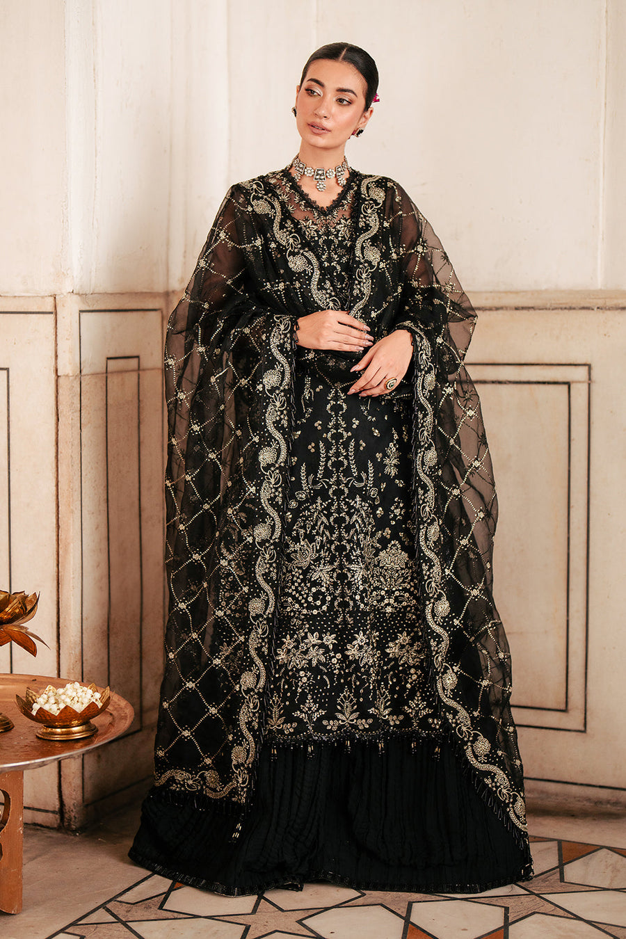 Silsila by Saad Shaikh Embroidered Organza Unstitched 3Pc Suit D-04 Amaya