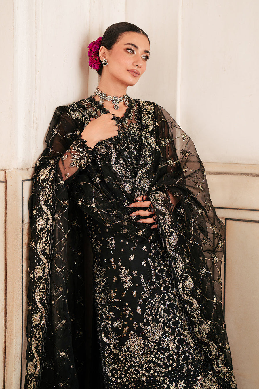 Silsila by Saad Shaikh Embroidered Organza Unstitched 3Pc Suit D-04 Amaya