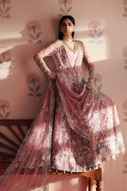 Zarposh Maharani Embroidered Net Unstitched 3Pc Suit - Feroza