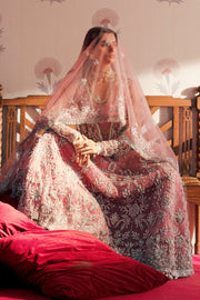 Zarposh Maharani Embroidered Net Unstitched 3Pc Suit - Feroza