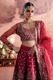 Zarposh Maharani Embroidered Net Unstitched 3Pc Suit - Anarkali