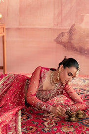 Zarposh Maharani Embroidered Net Unstitched 3Pc Suit - Anarkali