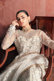 Zarposh Maharani Embroidered Net Unstitched 3Pc Suit - Chandni
