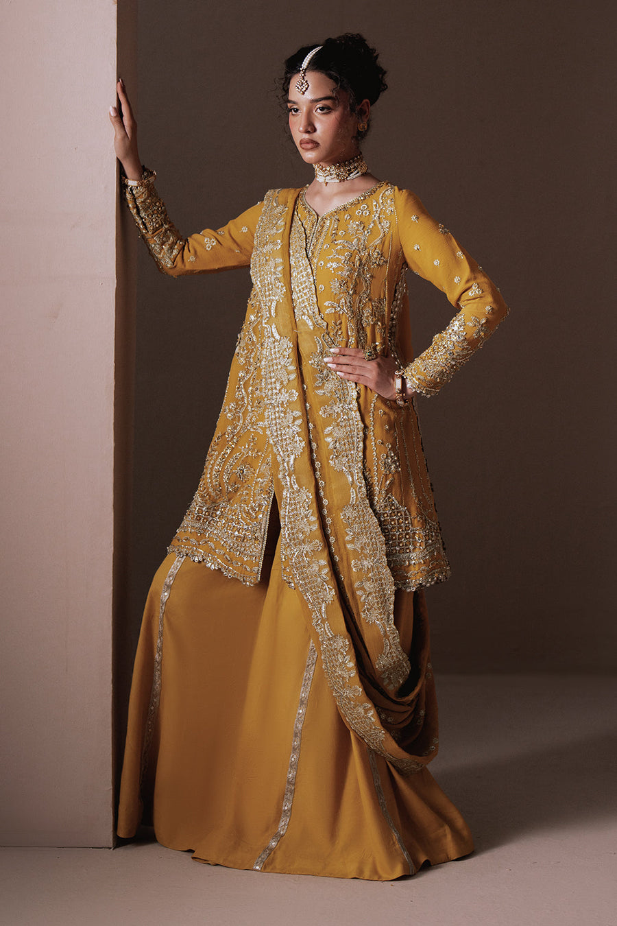 Zarposh Jahanara Festive Embroidered Chiffon Unstitched 3Pc Suit - Dhanak