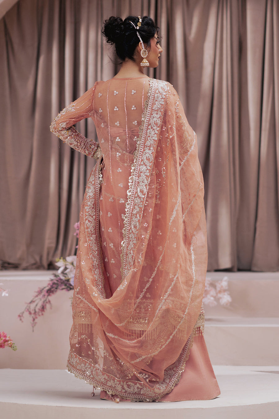 Zarposh Jahanara Festive Embroidered Organza Unstitched 3Pc Suit - Barkha