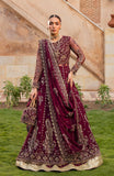 Aylin Wedding Formal Embroidered Net Unstitched 3Pc Suit - MULBERRY
