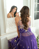 Mushq Sham Shandaar Embroidered Chiffon Unstitched 3Pc Suit - Tara Taal