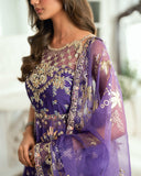 Mushq Sham Shandaar Embroidered Chiffon Unstitched 3Pc Suit - Tara Taal