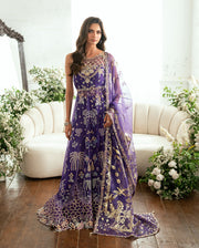 Mushq Sham Shandaar Embroidered Chiffon Unstitched 3Pc Suit - Tara Taal