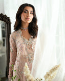 Mushq Sham Shandaar Embroidered Chiffon Unstitched 3Pc Suit - Shehnai