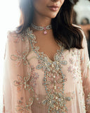 Mushq Sham Shandaar Embroidered Chiffon Unstitched 3Pc Suit - Shehnai