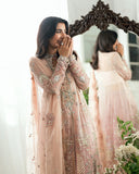 Mushq Sham Shandaar Embroidered Chiffon Unstitched 3Pc Suit - Shehnai